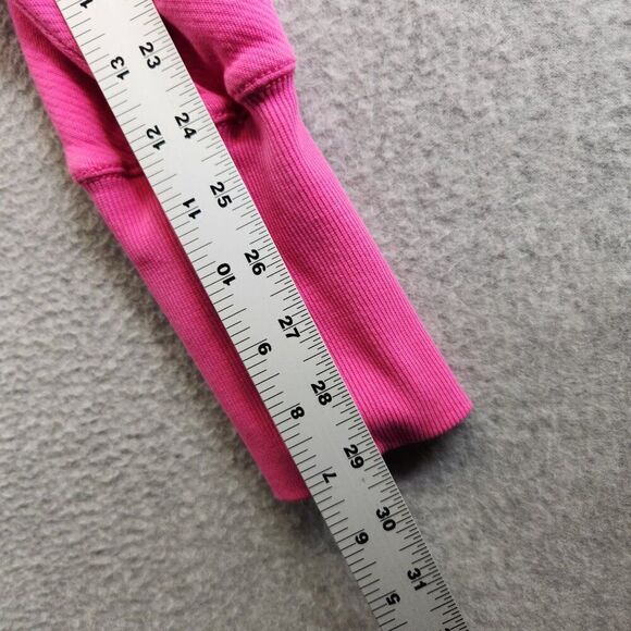 Pilcor Sweatshirt Womens M Pink Collared V Neck Grommet Eyelets Terry Pullover - Picture 8 of 13